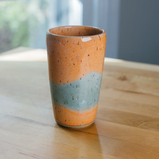 Orange Green Wave Tumbler