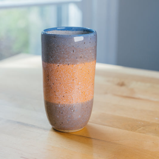 Purple Orange Stripe Tumbler