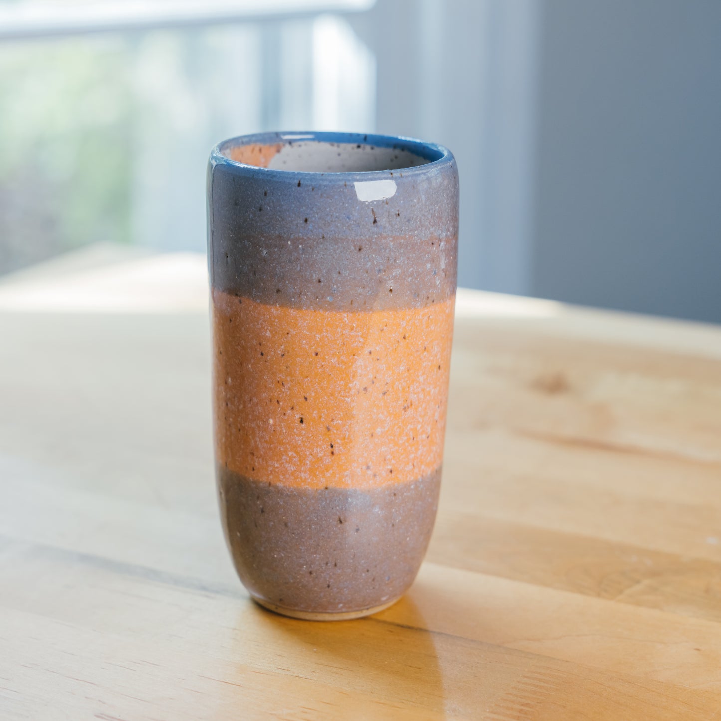 Purple Orange Stripe Tumbler