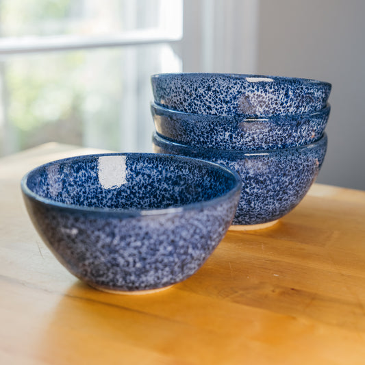 Speckled Blue Bowls (Set of 4)