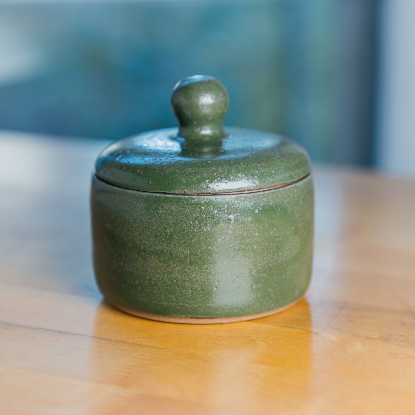 Forest Green Lidded Pot