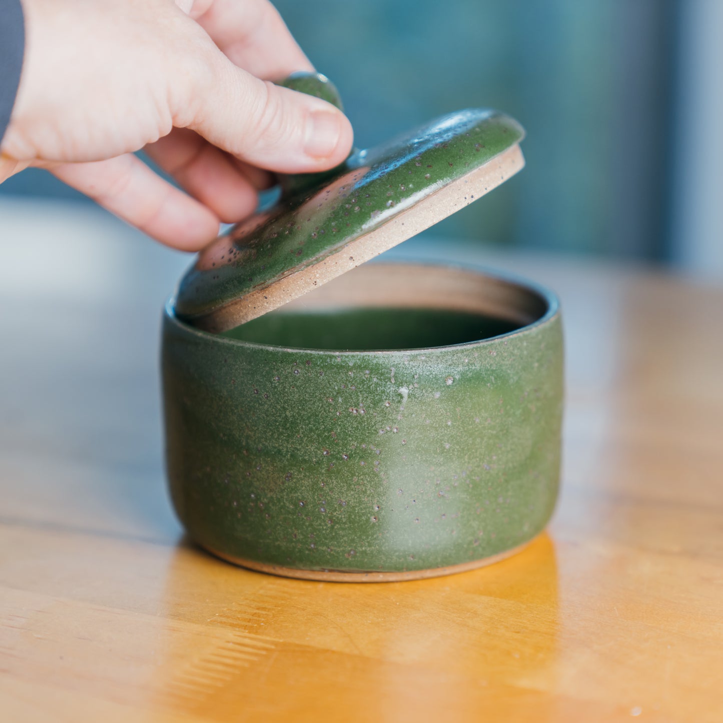 Forest Green Lidded Pot