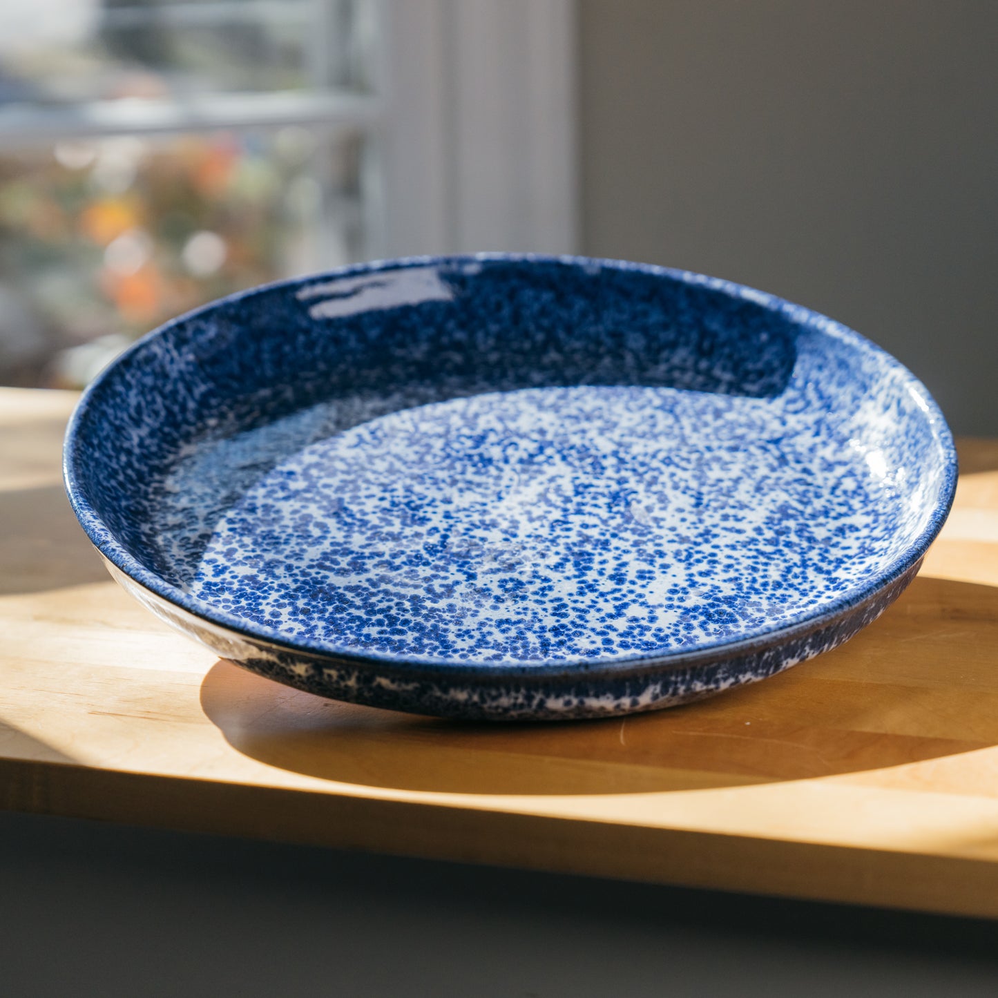 Large Speckled Blue Platter