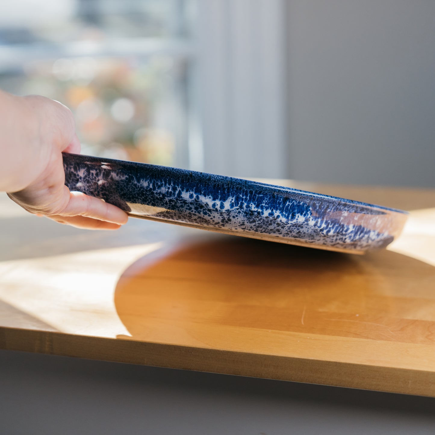 Large Speckled Blue Platter