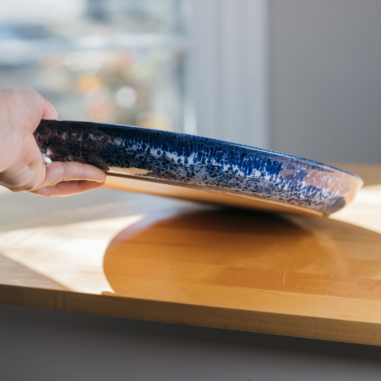 Large Speckled Blue Platter