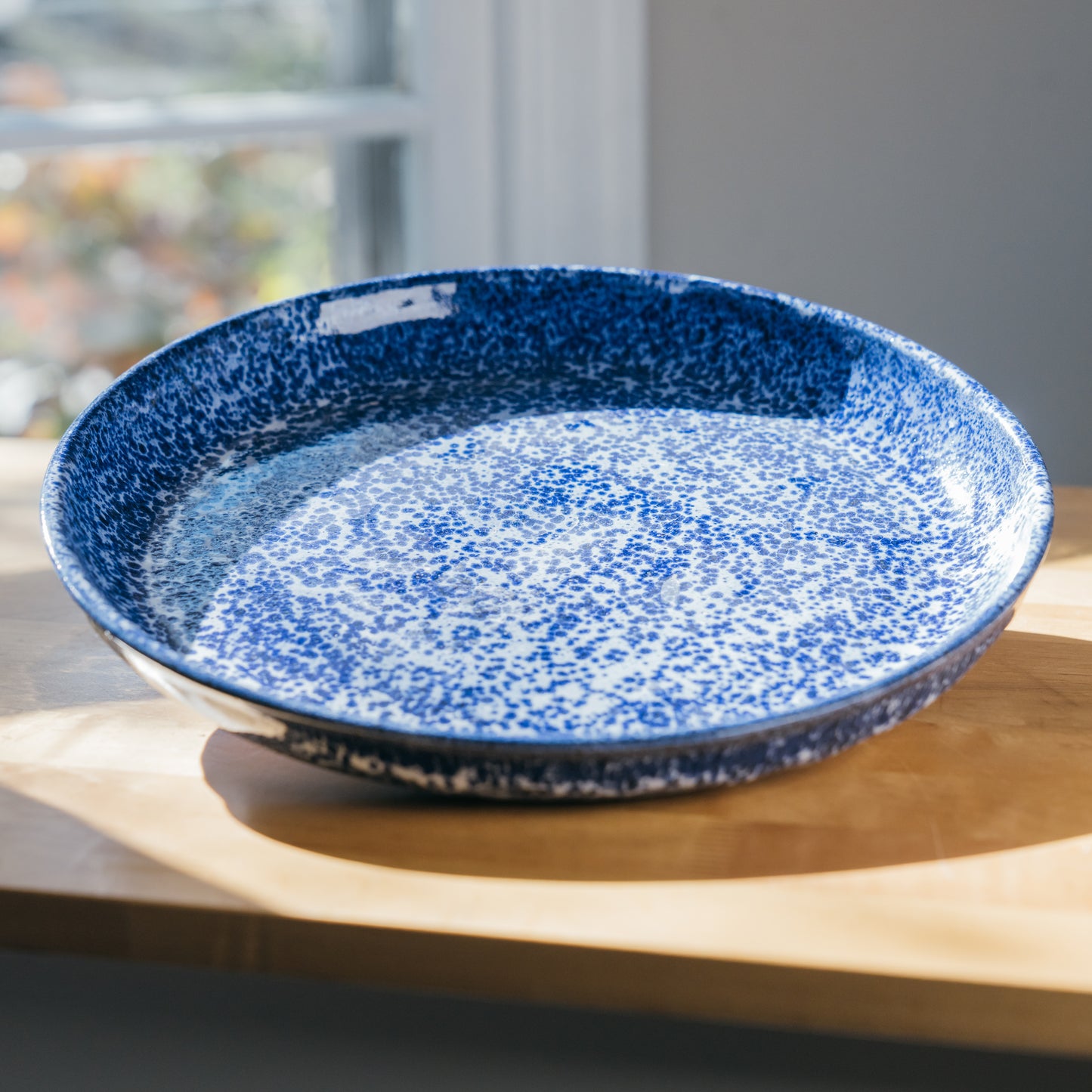 Large Speckled Blue Platter