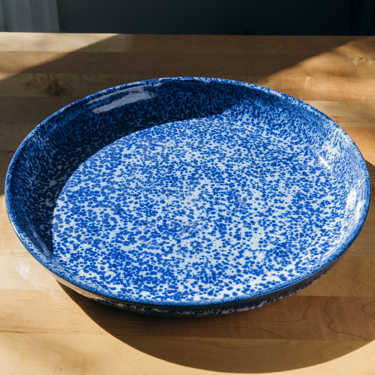 Large Speckled Blue Platter