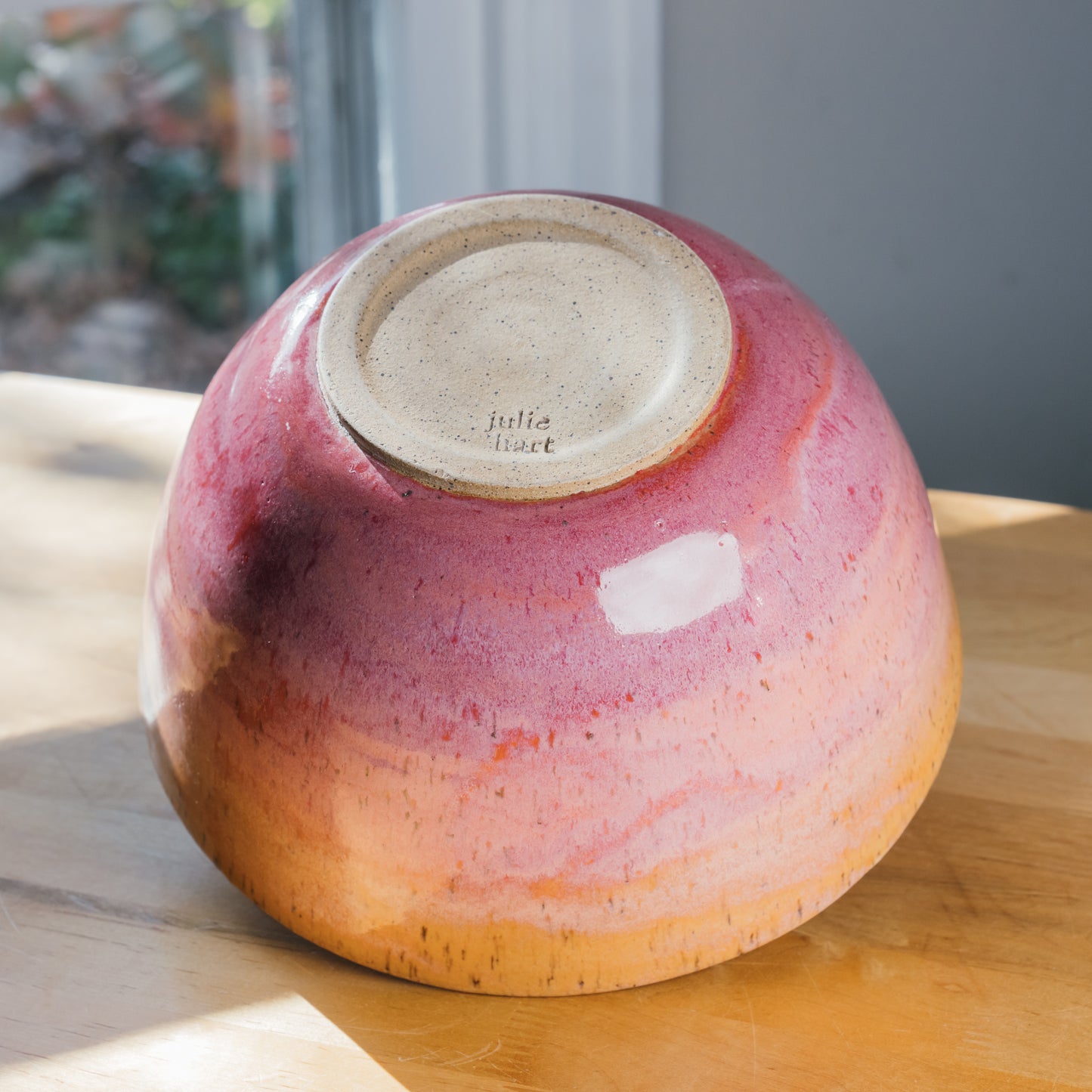 Large Orange Sherbet Serving Bowl