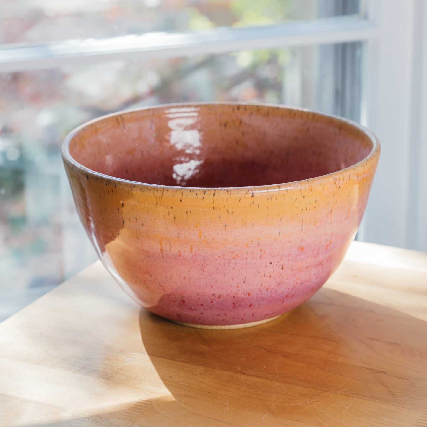 Large Orange Sherbet Serving Bowl