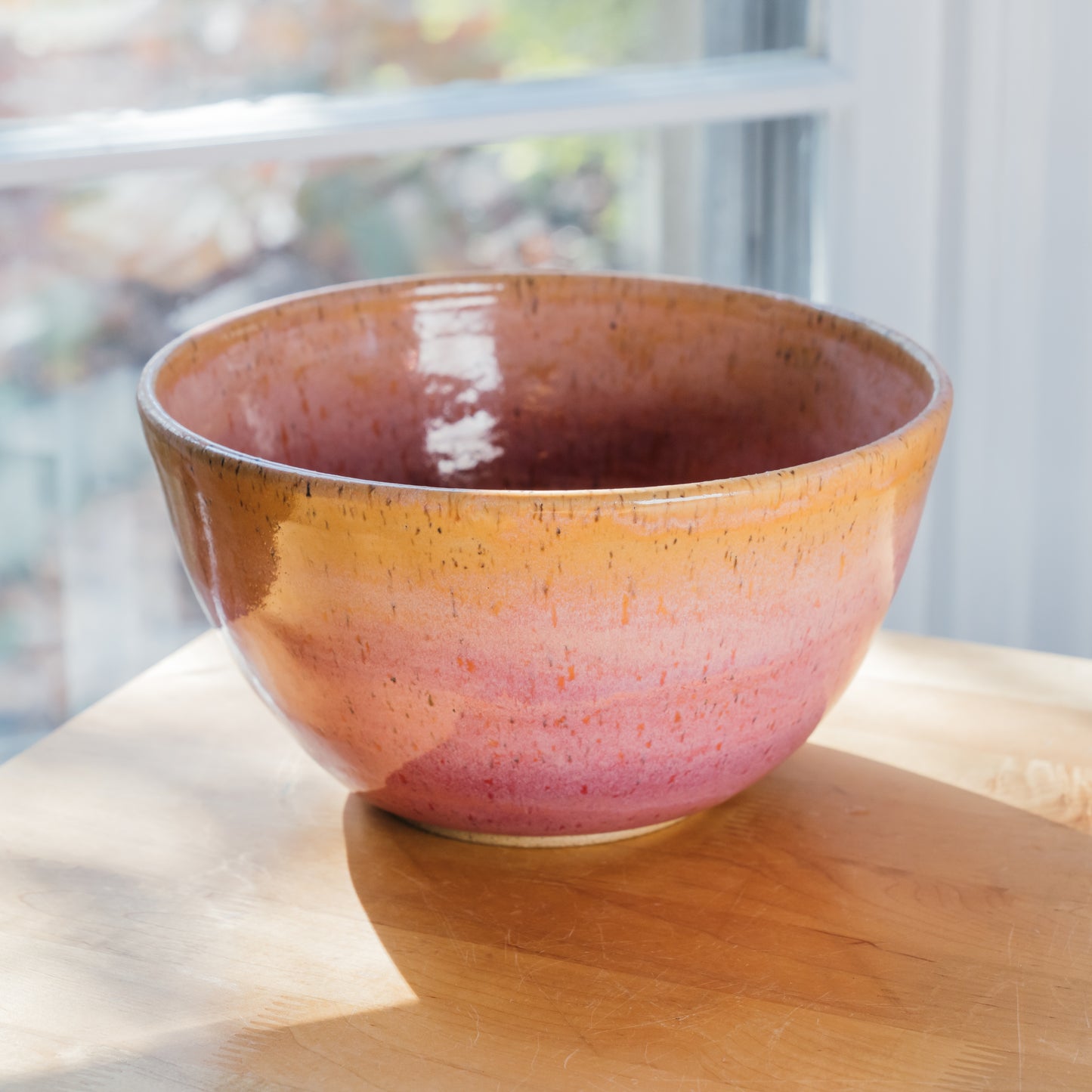 Large Orange Sherbet Serving Bowl