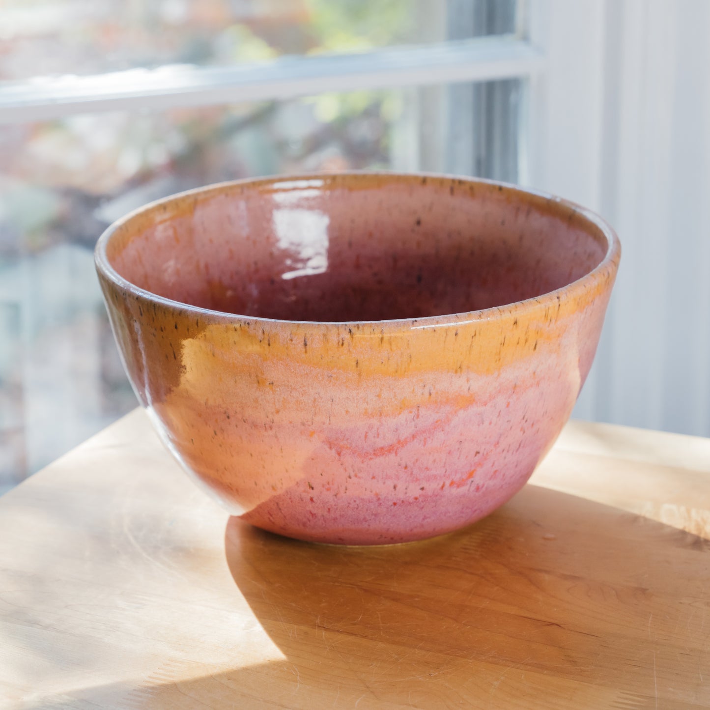 Large Orange Sherbet Serving Bowl