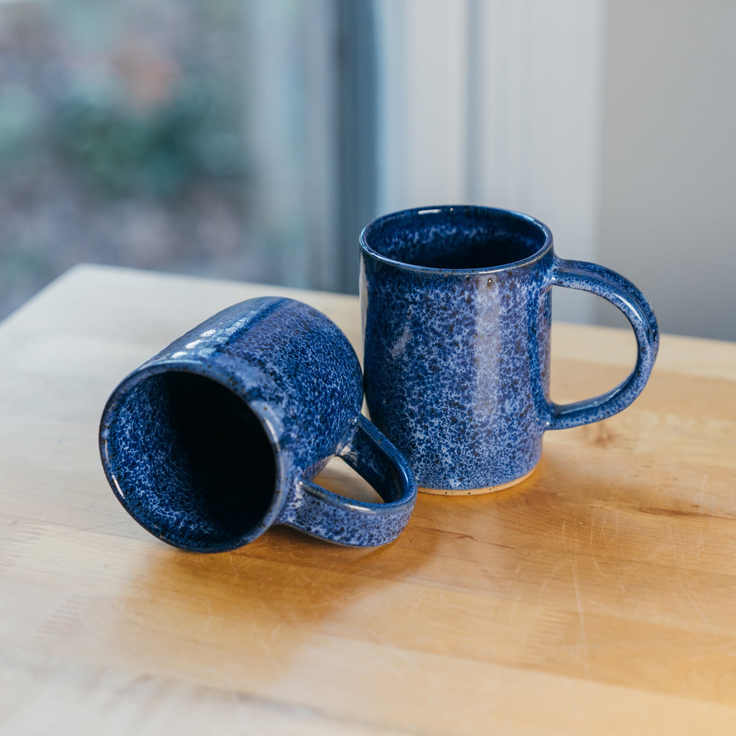 Speckled Blue Mugs (Set of 2)