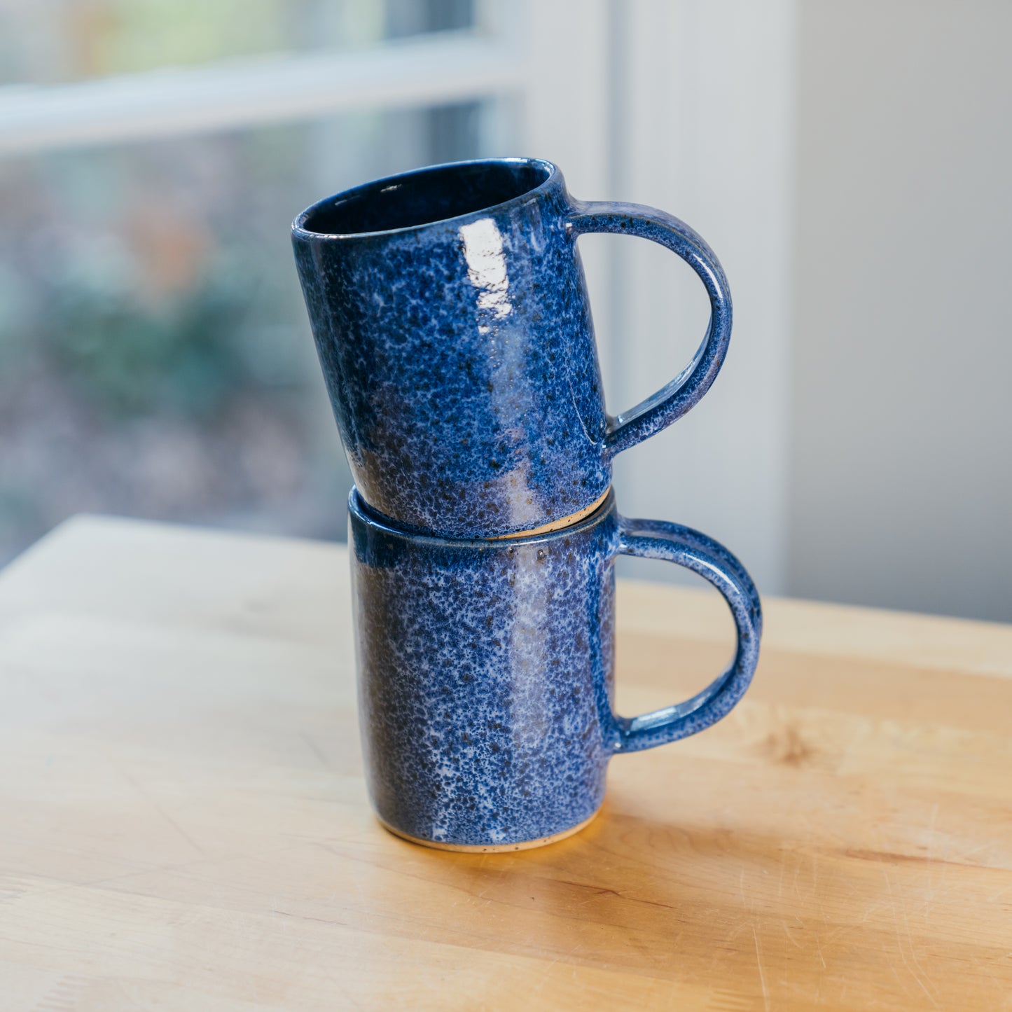 Speckled Blue Mugs (Set of 2)