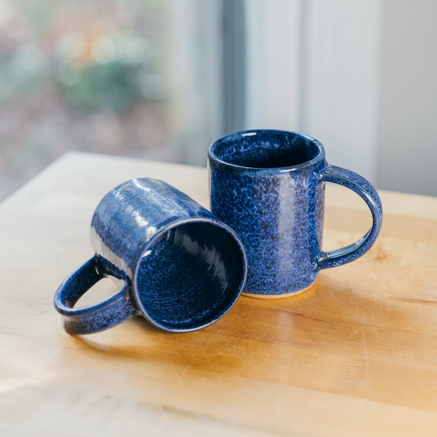 Speckled Blue Mugs (Set of 2)