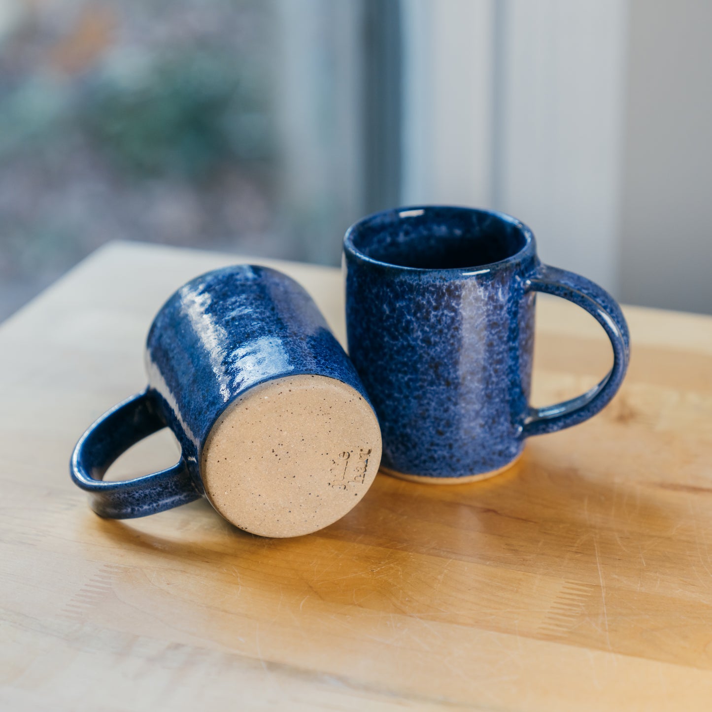 Speckled Blue Mugs (Set of 2)